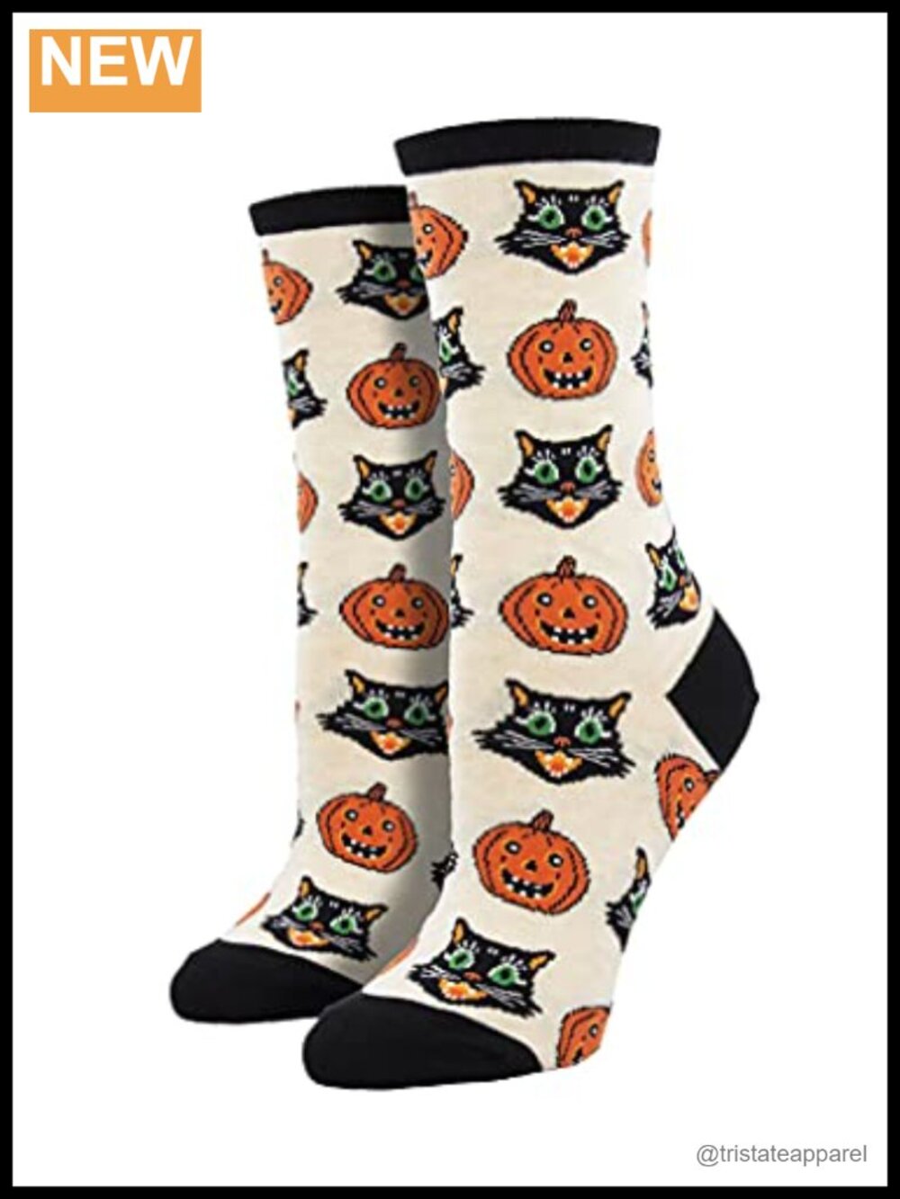 Socksmith Retro Halloween Crew Tube Socks Lightweight Polyester